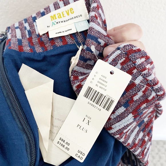 Anthropologie Red and Blue Pencil Skirt - Picture 11 of 13